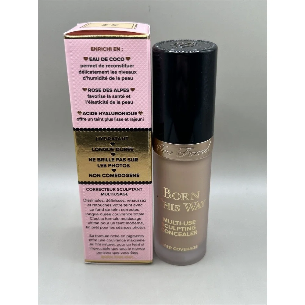Too Faced Born This Way Super Coverage Multi Use Concealer Light Beige .45oz NEW